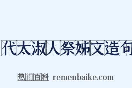 代太淑人祭姊文造句是什么意思的图片